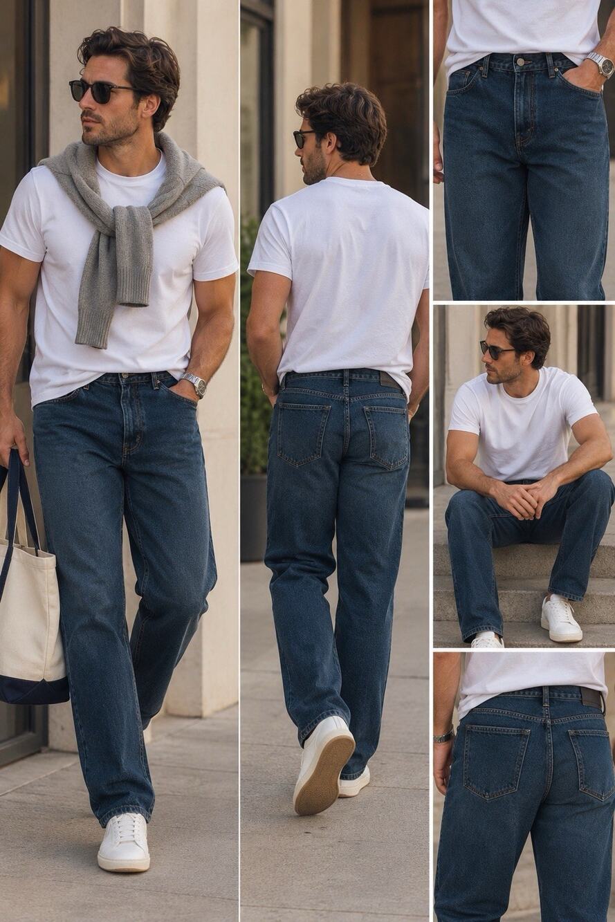 NWT Wrangler Men's Relaxed Fit Straight Leg Blue Medium Wash Denim Jeans 36/30